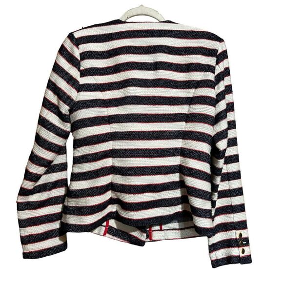 CAbi Style #5094 Jacket Women 4 Multicolor Tweed Cruise Striped Nautical Blazer - Picture 4 of 7